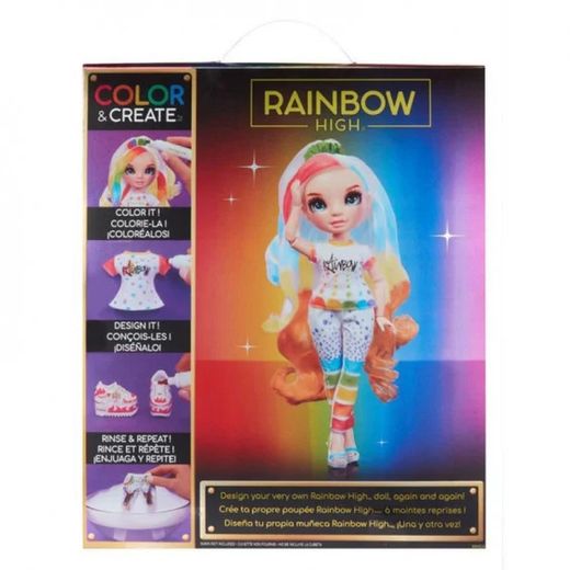 Rainbow High Color & Create Muñeca Ojos Azules