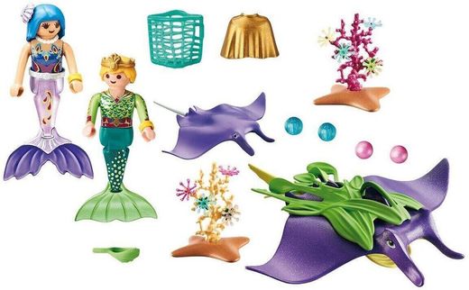 Colecionadores de pérolas com Manta Ray - Playmobil Magic