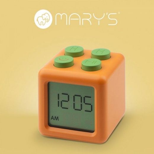 Réveil pour enfants - Bloc orange - Mary's - 5 cm.