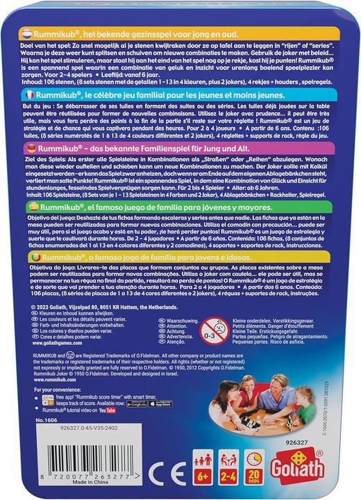 Caixa de metal para viagem Rummikub