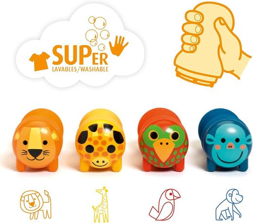 Stamps For Kids - Animals Of The Savannah - Djeco
