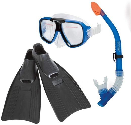 Set 2 Tauchschlauch/Flossen/Tauchmaske - Intex