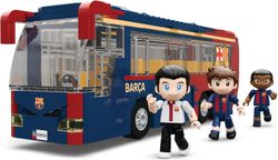 Jeu de construction de bus du FC Barcelone - 488 pièces, 28 cm. Comprend 3 figurines - Produit sous licence officielle - Neko Brands