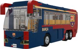 Jeu de construction de bus du FC Barcelone - 488 pièces, 28 cm. Comprend 3 figurines - Produit sous licence officielle - Neko Brands