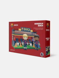 FC Barcelona Bench Construction Set - 186 Pieces, 16 cm. With 2 Figures - Officially Licensed - Neko Brands
