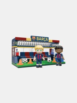 FC Barcelona Bench Construction Set - 186 Pieces, 16 cm. With 2 Figures - Officially Licensed - Neko Brands