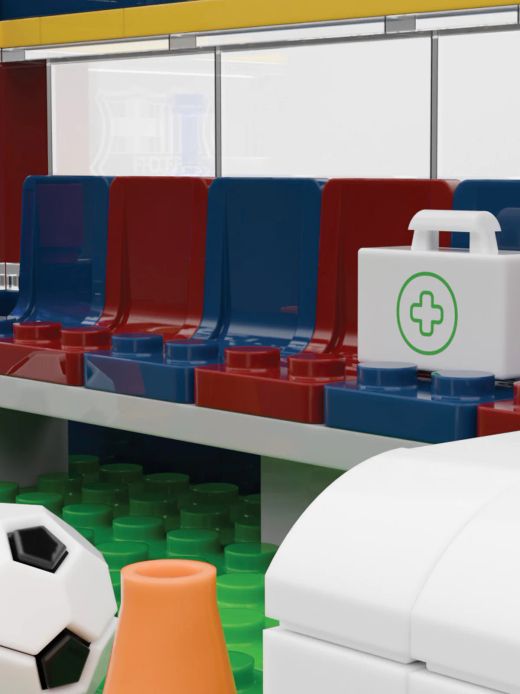 FC Barcelona Bench Construction Set - 186 Pieces, 16 cm. With 2 Figures - Officially Licensed - Neko Brands