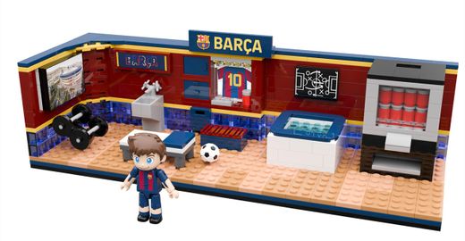 Jeu de construction FC Barcelone - 440 pièces, 30 cm. Inclut 1 figurine - Produit sous licence officielle - Neko Brands