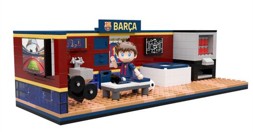 Jeu de construction FC Barcelone - 440 pièces, 30 cm. Inclut 1 figurine - Produit sous licence officielle - Neko Brands