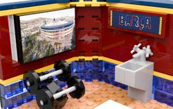 Jeu de construction FC Barcelone - 440 pièces, 30 cm. Inclut 1 figurine - Produit sous licence officielle - Neko Brands