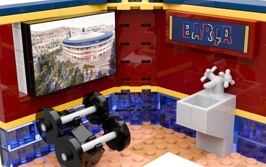 Jeu de construction FC Barcelone - 440 pièces, 30 cm. Inclut 1 figurine - Produit sous licence officielle - Neko Brands