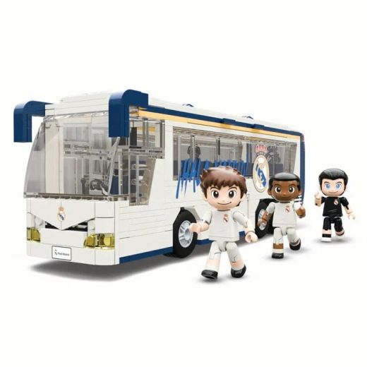 Jeu de construction de bus du Real Madrid C.F. - 488 pièces, 28 cm, avec 3 figurines - Licence officielle - Neko Brands