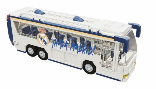 Jeu de construction de bus du Real Madrid C.F. - 488 pièces, 28 cm, avec 3 figurines - Licence officielle - Neko Brands