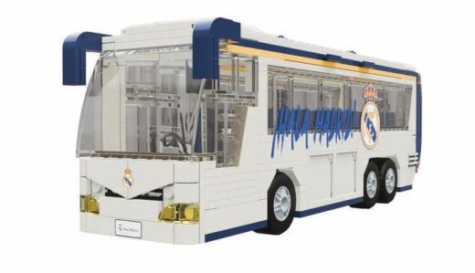 Jeu de construction de bus du Real Madrid C.F. - 488 pièces, 28 cm, avec 3 figurines - Licence officielle - Neko Brands