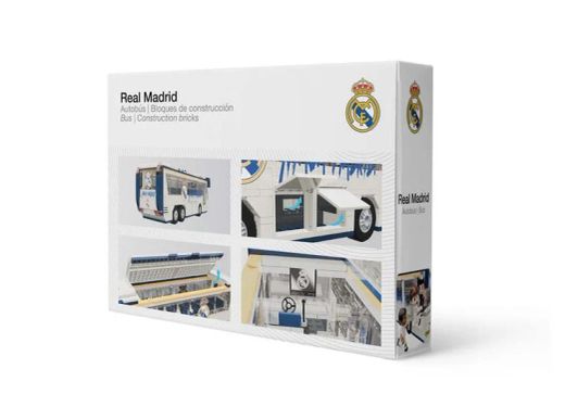 Jeu de construction de bus du Real Madrid C.F. - 488 pièces, 28 cm, avec 3 figurines - Licence officielle - Neko Brands