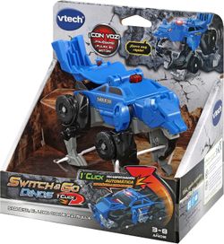 Switch & Go Dinos OneClick - Voiture de patrouille Hound le loup - Vtech