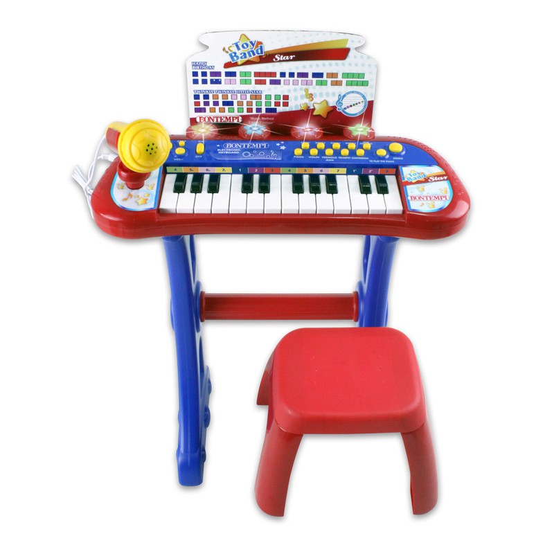 PIANO TECLADO INFANTIL MUSICAL COM MICROFONE 37 TECLAS ORGAO ELETRONICO  CONTROLE DE VOLUME