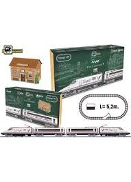 Renfe AVE Elektrozug mit Bahnhof und Gleisausrichtungssystem