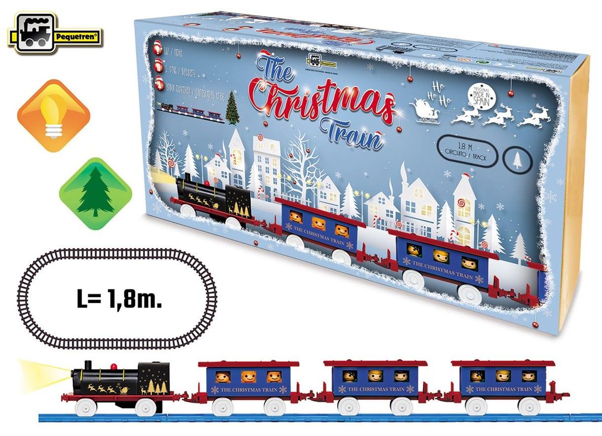 Tren Eléctrico The Christmas Train con Luz y Árbol de Navidad