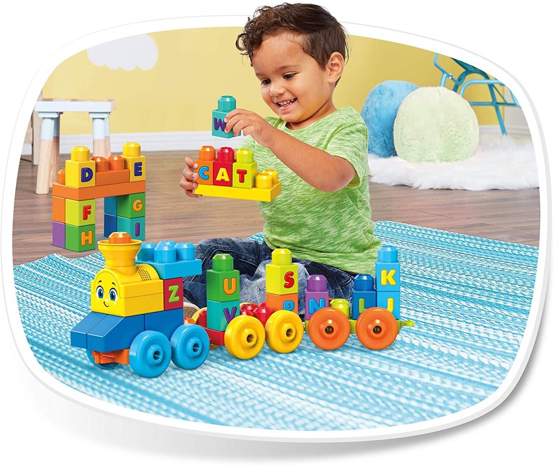 Mega Bloks Tren musical ABC, juguete de construcción para bebé +1