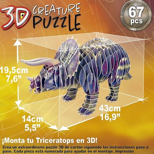 Triceratops 3D-Kreatur - Puzzle Educa