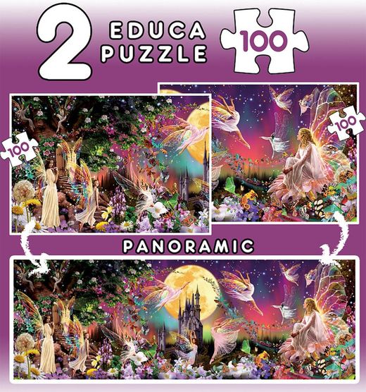 Trittico delle fate - Puzzle 2x100 - Educa