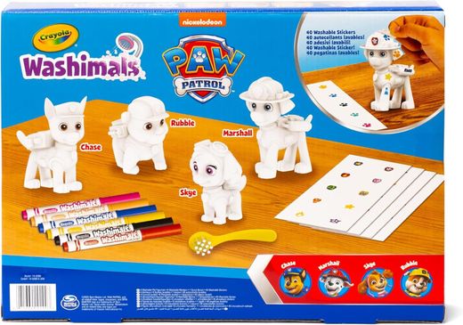 Conjunto de 4 animais de estimação da Patrulha Canina Washimals para colorir