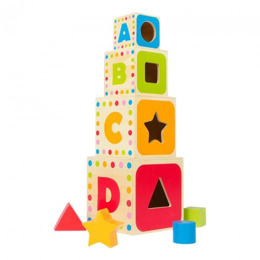 Torre Cubos Madera - Formas Encajables